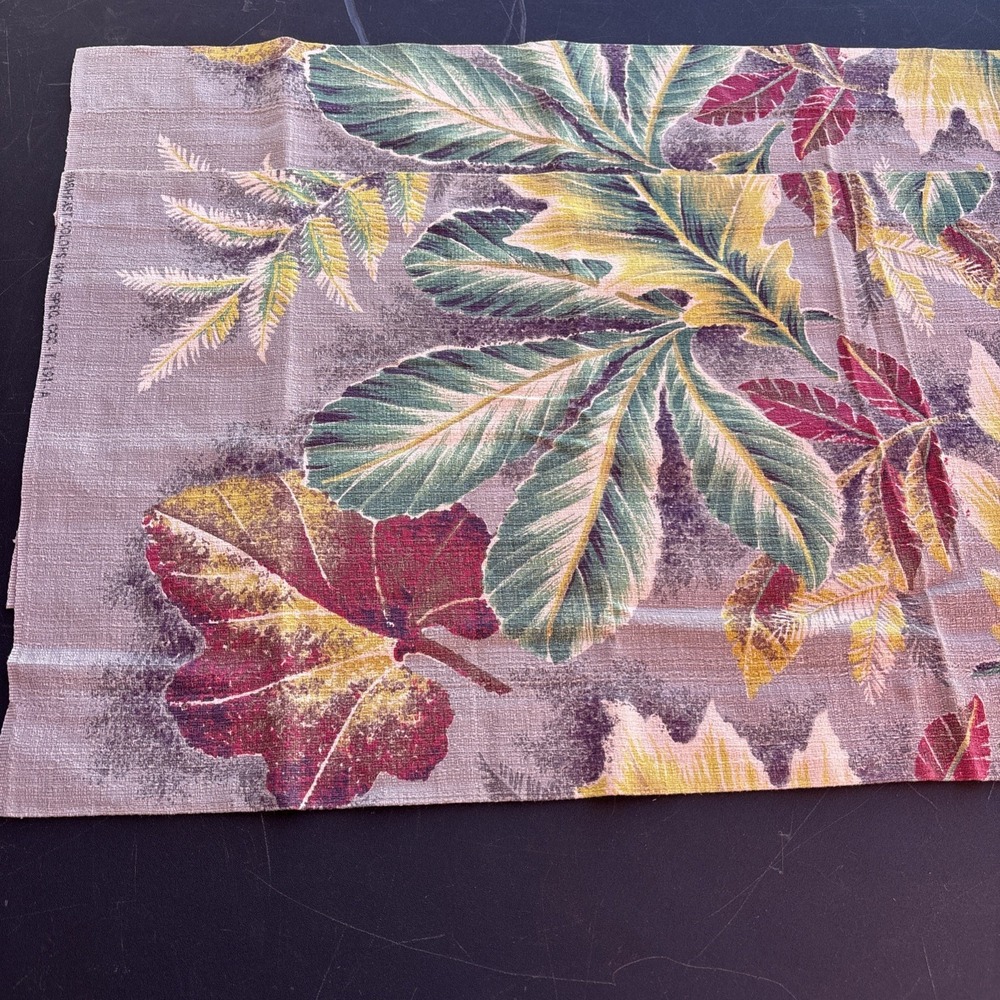 1950s Barkcloth Fall Panel Curtains Set Of 2 Vintage